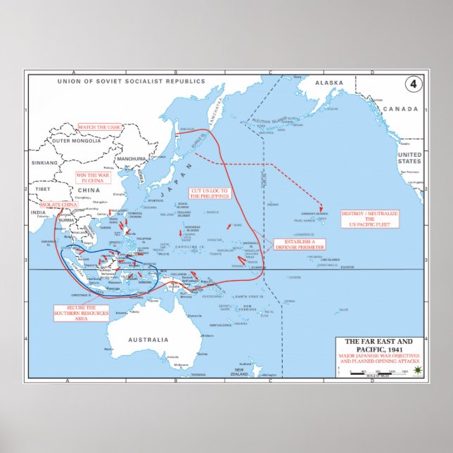 Japan’s Planned Opening Attacks of World War II Poster (Front)