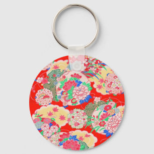 Japan, Sakura, Kimono, Origami, Chiyogami, Flower, Keychain