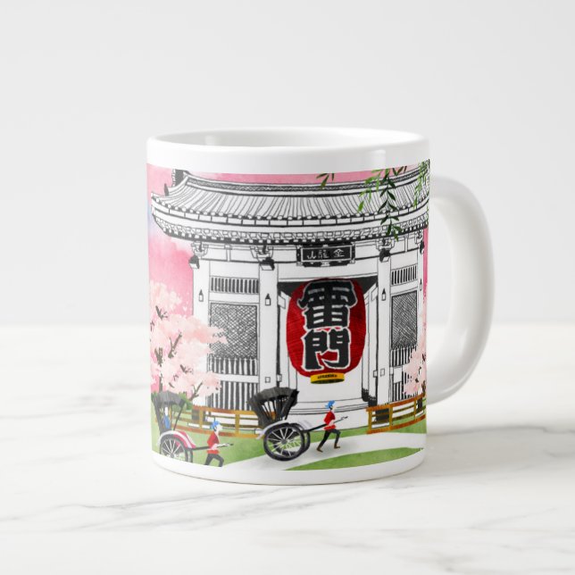 Japan Scene Large Coffee Mug (Front Right)