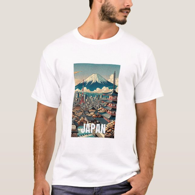 Japan Scenic T-Shirt - Iconic Japan Illustrations (Front)