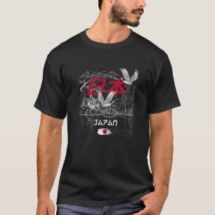 Japan Skyline Culture Enjoy Cool Japan Red crowned T-Shirt