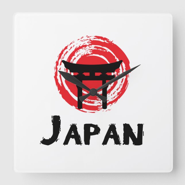 Japan Square Wall Clock (Front)