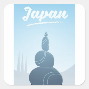 Japan Standing Stones Stacked in the landscape. Square Sticker