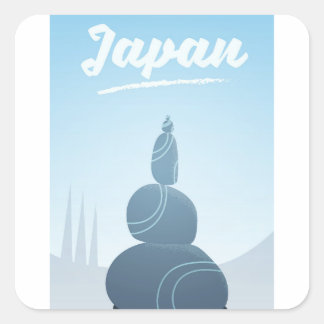 Japan Standing Stones Stacked in the landscape. Square Sticker