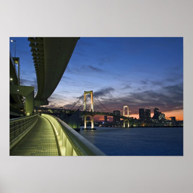 Japan. Tokyo. Rainbow Bridge in Tokyo Bay. Poster (Front)