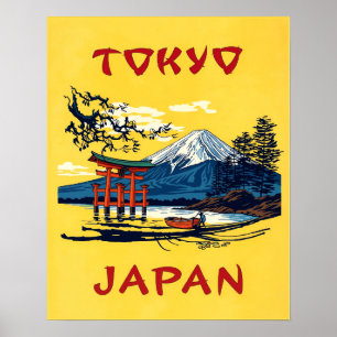 Japan, Tokyo travel poster