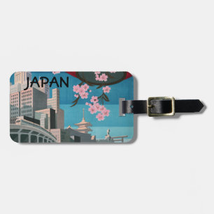 Japan Tokyo Vintage Japanese Travel Poster Luggage Tag