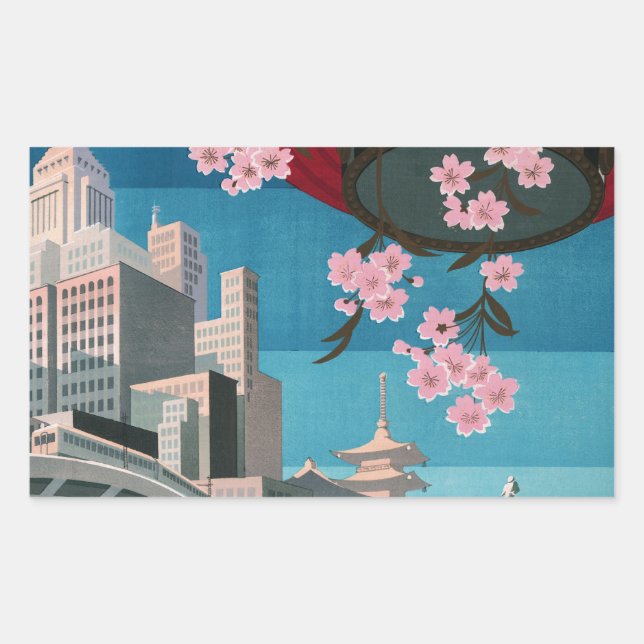 Japan Tokyo Vintage Japanese Travel Poster Sticker (Front)