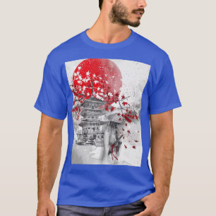 japan Tower with Cherry Blossoms and a samurai  (2 T-Shirt