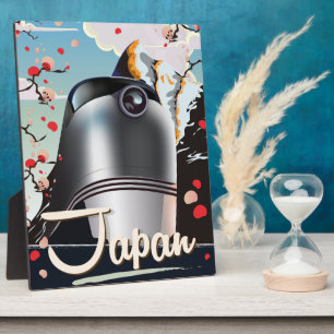 Japan Train vintage travel poster. Plaque