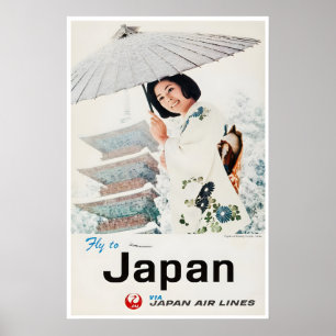 Japan Travel Poster Nikko Art JAL PrintA