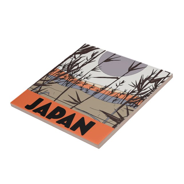 Japan travel poster tile (Side)