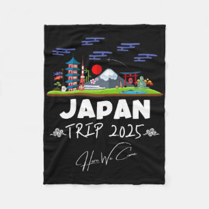 Japan Trip 2025 Here We Come Matching Team Travel Fleece Blanket