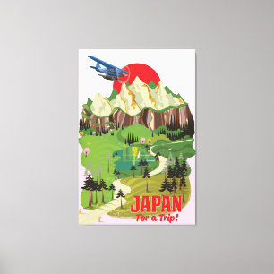 Japan vintage style travel poster canvas print