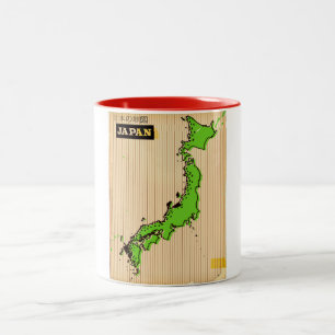 Japan vintage style travel poster Two-Tone coffee mug