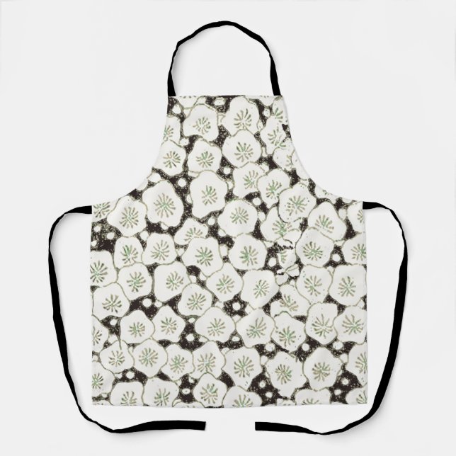 Japan White Flower floral garden Apron (Front)