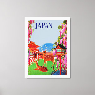 Japan with Deer  Canvas Print