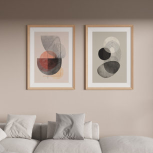 Japandi Abstract Minimalist Neutral Wall Art Set