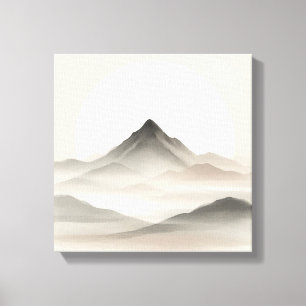 Japandi Abstract Mountain Art for Quiet Interiors Canvas Print