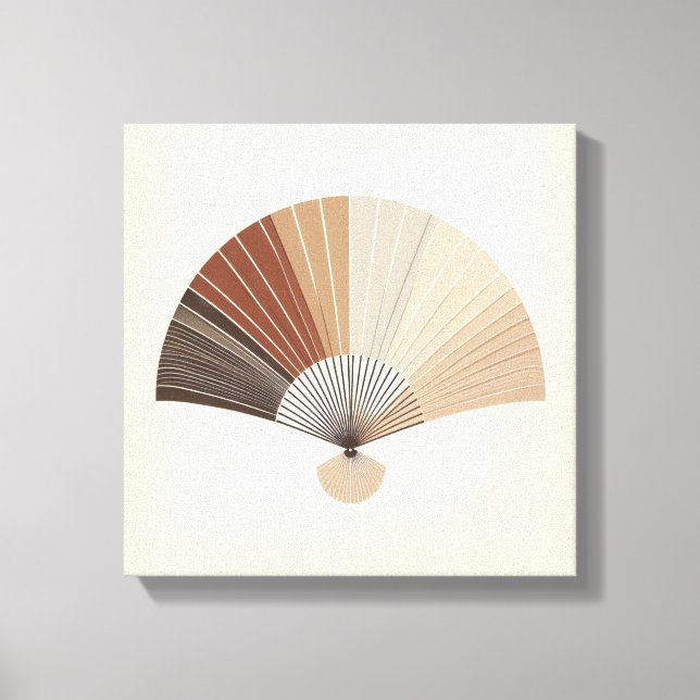 Japandi Folding Fan Abstract Balance Art Canvas Print (Front)