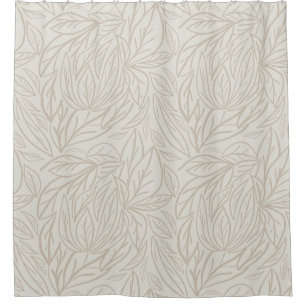 Japandi Line art leaves minimal neutral beige