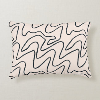 Japandi Minimalist Brush Stroke Pattern in Cream a Accent Pillow