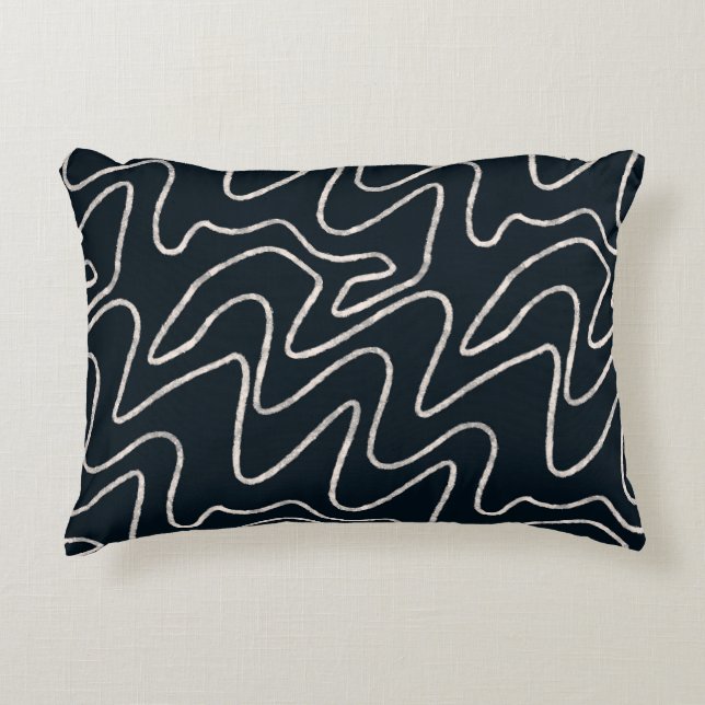 Japandi Minimalist Brush Stroke Pattern in Cream  Accent Pillow (Front)