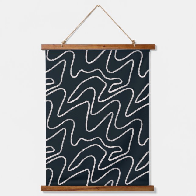 Japandi Minimalist Brush Stroke Pattern in Cream  Hanging Tapestry (Front)
