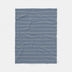 Japandi navy blue denim lines neutral geometric fleece blanket