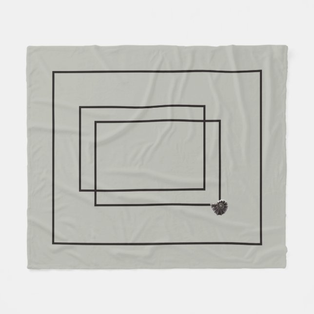 Japandi sea life coastal beige neutral monochrome fleece blanket (Front (Horizontal))