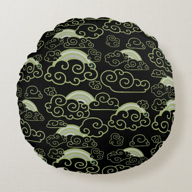 Japandi Style Home Decor Round Pillow (Front)