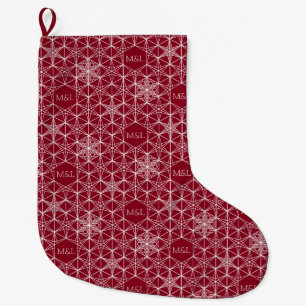 Japandi style Snowflake Large Christmas Stocking