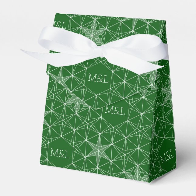 Japandi style Snowflake Wedding Favor Box (Front Side)