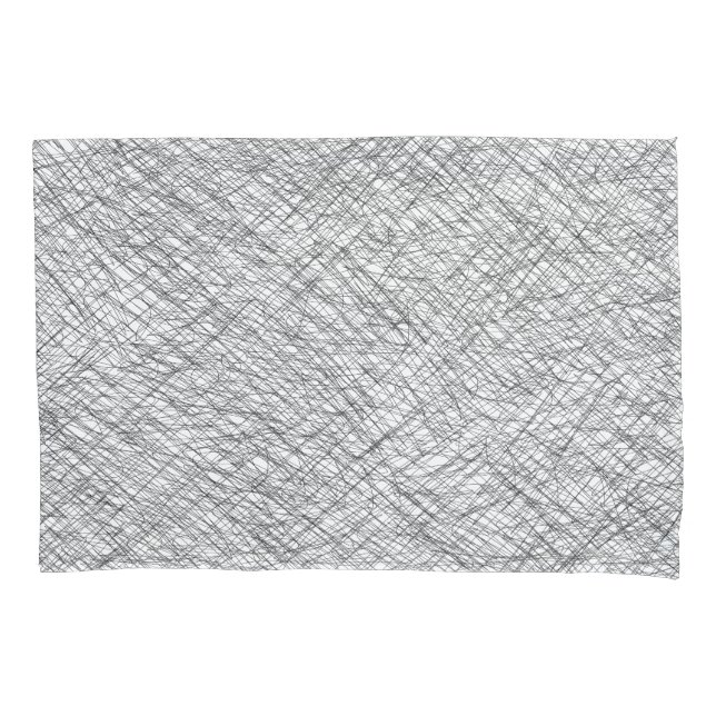 Japandi texture style simple lines scribble pillowcase (Front)