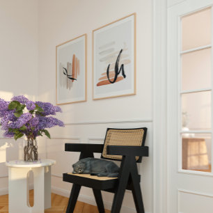 Japandi watercolor abstract print