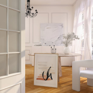 Japandi watercolor abstract print 