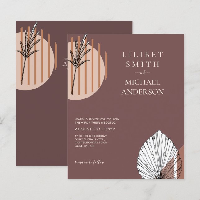 Japandi Wedding Scandinavian Abstract Geometric (Front/Back)