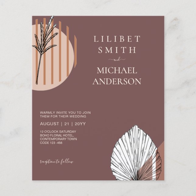 Japandi Wedding Scandinavian Abstract Geometric Flyer (Front)