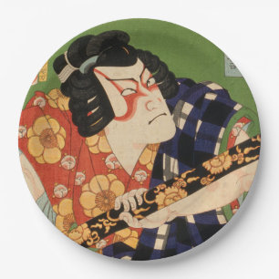 Japanese actor (#1) (Vintage Japanese print) Paper Plate