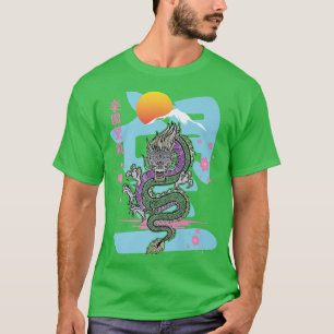 Japanese Aesthetic Dragon Asian Tatsu Otaku Sakura T-Shirt