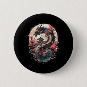 Japanese Aesthetic Dragon Japanese Art Japan Tatto 2 Inch Round Button