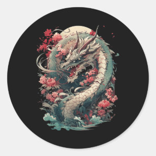 Japanese Aesthetic Dragon Japanese Art Japan Tatto Classic Round Sticker