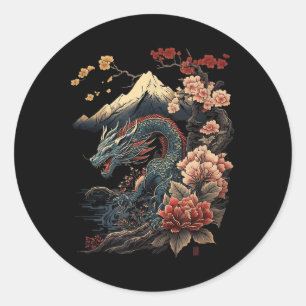 Japanese Aesthetic Dragon Japanese Art Japan Tatto Classic Round Sticker