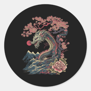 Japanese Aesthetic Dragon Japanese Art Japan Tatto Classic Round Sticker