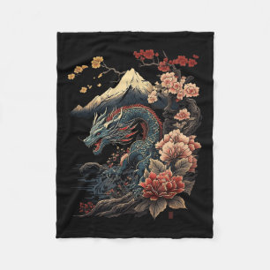 Japanese Aesthetic Dragon Japanese Art Japan Tatto Fleece Blanket