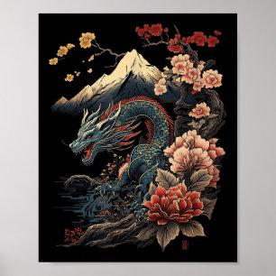 Japanese Aesthetic Dragon Japanese Art Japan Tatto Poster