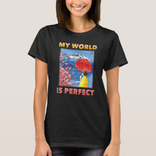 Japanese Aesthetic My World Is Perfect Cherry Bl T-Shirt