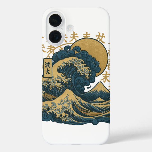 Japanese aesthetic ocean waves iphone cover (Back)