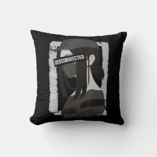Japanese Aesthetic Vaporwave Disconnected Anime Gi Throw Pillow