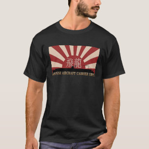 Japanese Aircraft Carrier Hiryo Rising Sun Flag T-Shirt